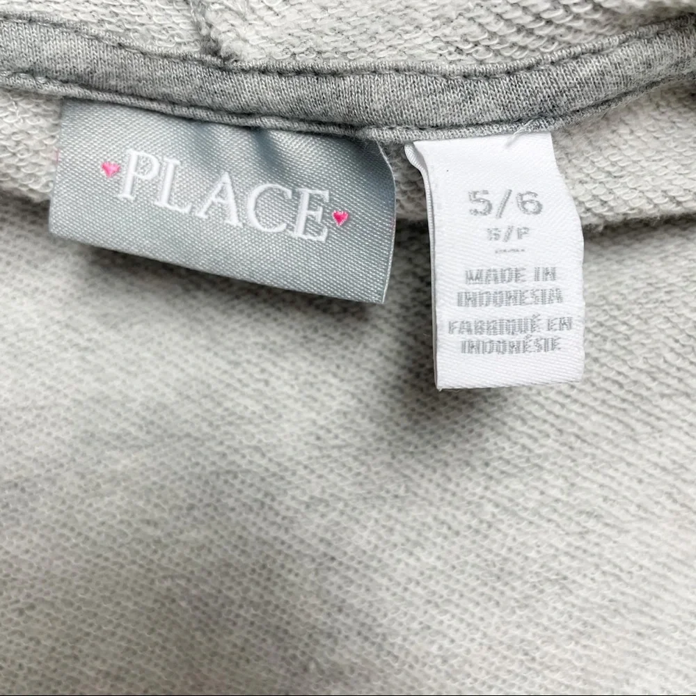 Childrens Place Gray & Gold Unicorn Sparkle Sweatshirt & Jogger Set Girls S 5/6
